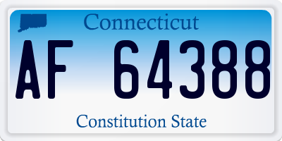 CT license plate AF64388