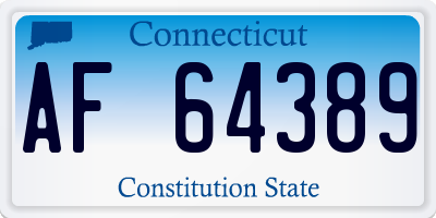 CT license plate AF64389
