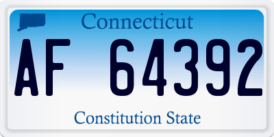 CT license plate AF64392