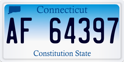 CT license plate AF64397