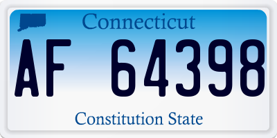 CT license plate AF64398