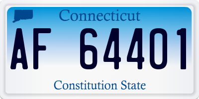 CT license plate AF64401