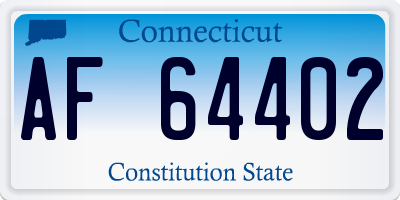 CT license plate AF64402