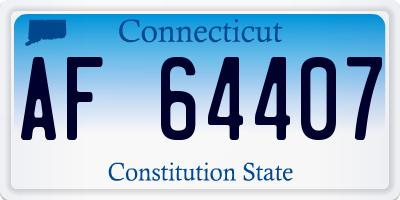 CT license plate AF64407