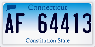 CT license plate AF64413