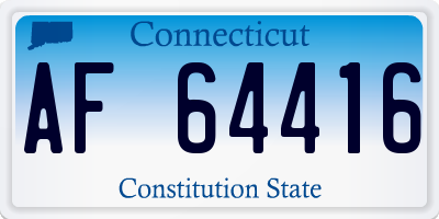 CT license plate AF64416