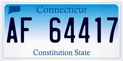 CT license plate AF64417
