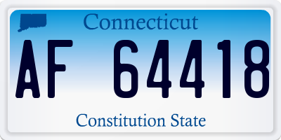 CT license plate AF64418