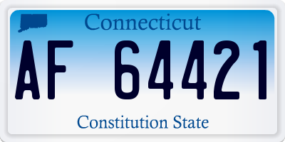 CT license plate AF64421