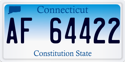CT license plate AF64422