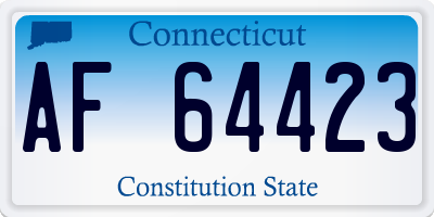CT license plate AF64423