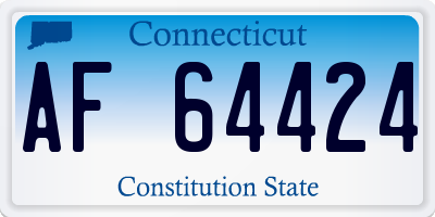 CT license plate AF64424
