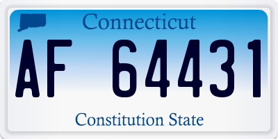 CT license plate AF64431