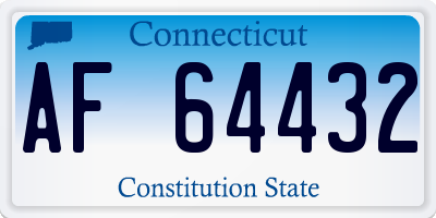 CT license plate AF64432