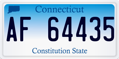 CT license plate AF64435