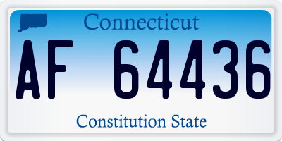 CT license plate AF64436