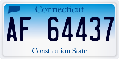 CT license plate AF64437