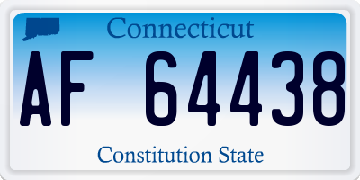 CT license plate AF64438