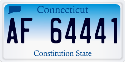 CT license plate AF64441