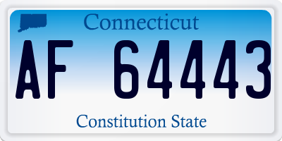 CT license plate AF64443