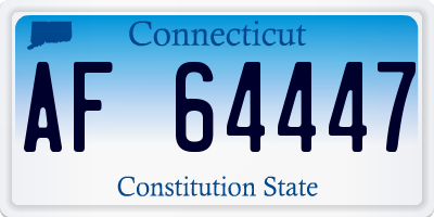 CT license plate AF64447