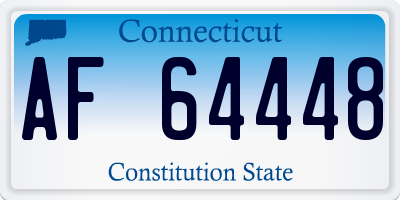 CT license plate AF64448