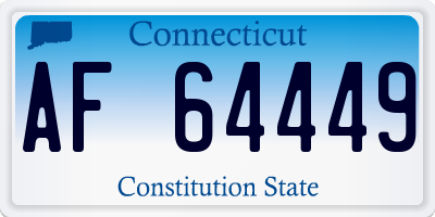 CT license plate AF64449