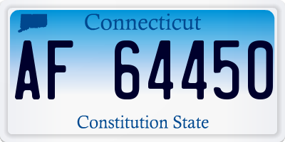 CT license plate AF64450