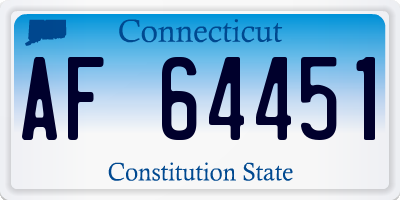 CT license plate AF64451