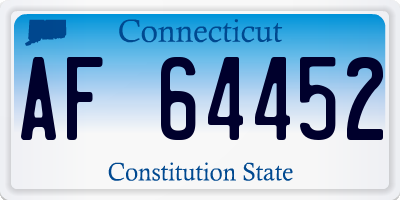 CT license plate AF64452