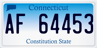 CT license plate AF64453
