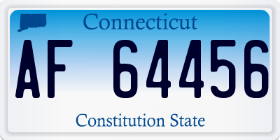 CT license plate AF64456