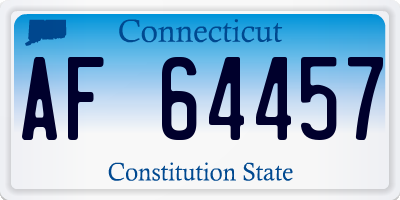 CT license plate AF64457