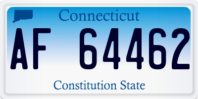 CT license plate AF64462