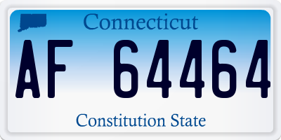 CT license plate AF64464