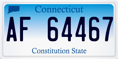 CT license plate AF64467