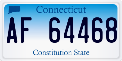 CT license plate AF64468