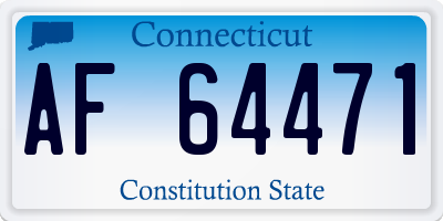 CT license plate AF64471
