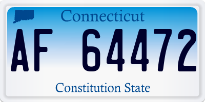 CT license plate AF64472