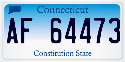 CT license plate AF64473