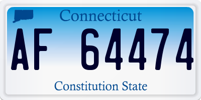 CT license plate AF64474