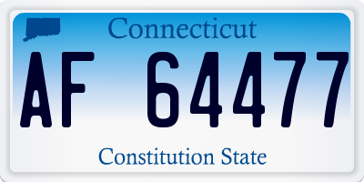 CT license plate AF64477