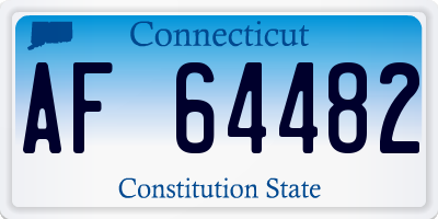 CT license plate AF64482