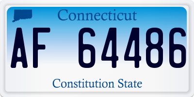 CT license plate AF64486