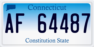 CT license plate AF64487