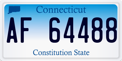 CT license plate AF64488