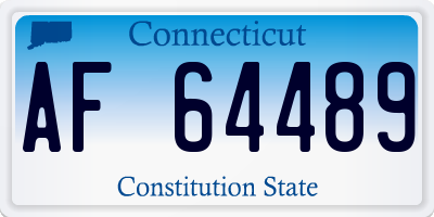 CT license plate AF64489