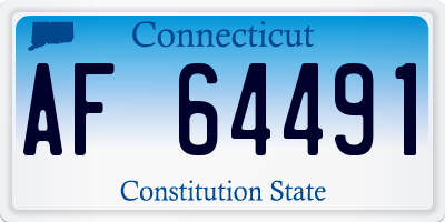 CT license plate AF64491