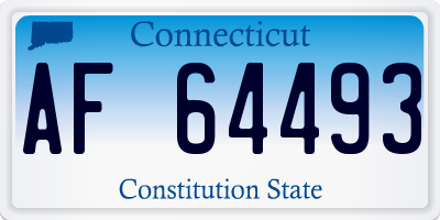 CT license plate AF64493