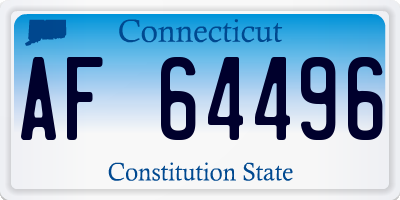 CT license plate AF64496